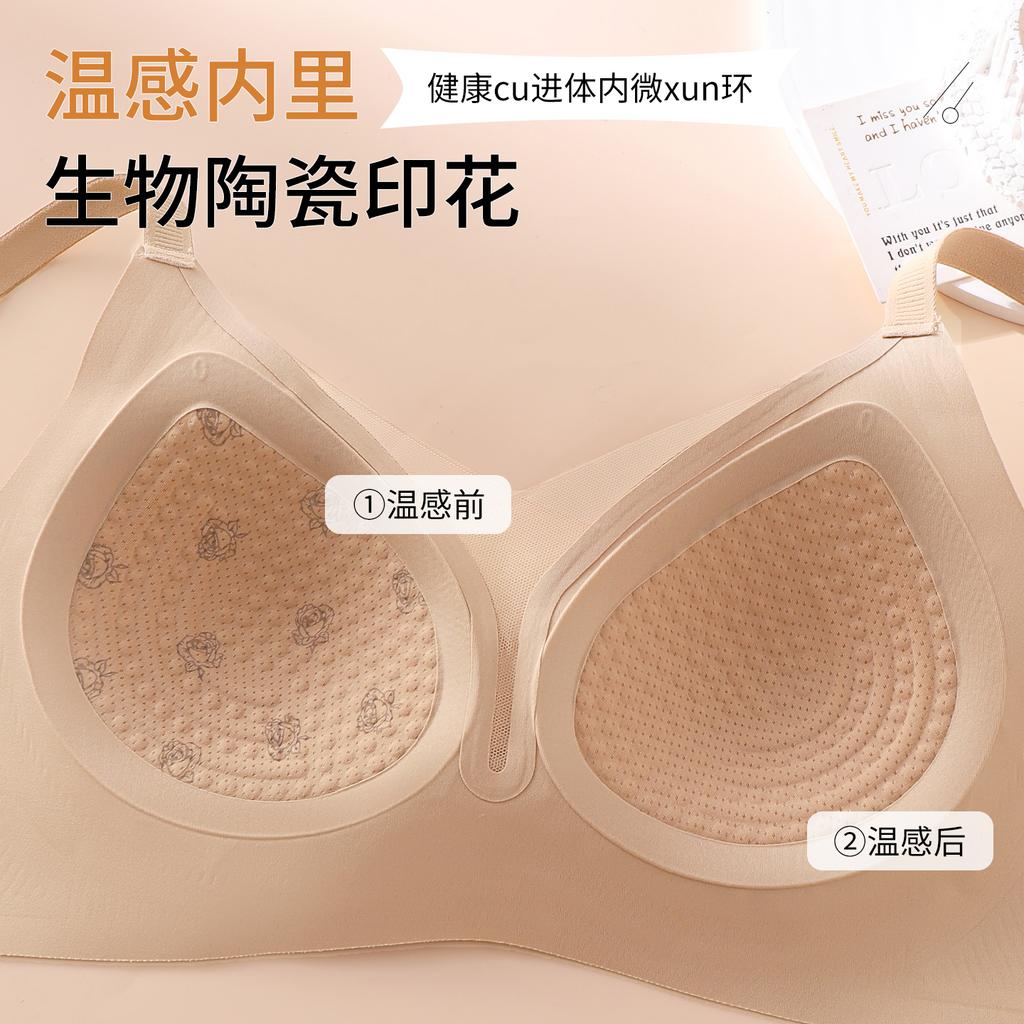 Cool feeling, light and breathable, seamless foundation, Japanese small breasts gathered, comfortable and breathable, no steel ring bra