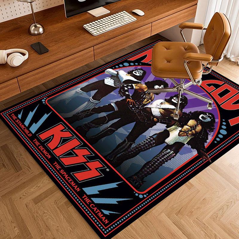 KISS rock band Carpets and Rug 3D Printing Carpet Floor Mat Living Room Bedroom Large Area Soft Carpet-JM002