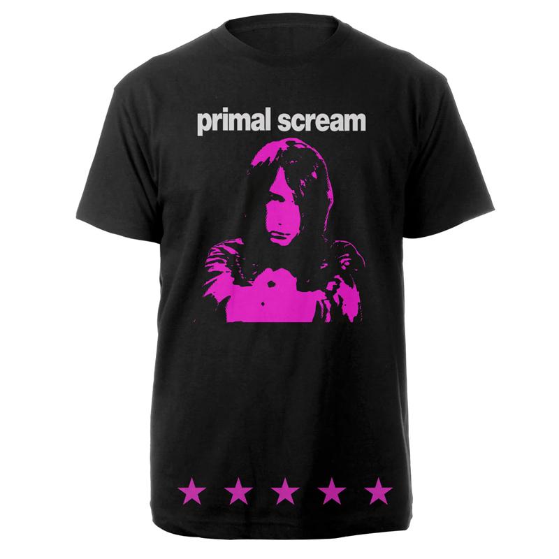 1984 Британский Эйсид-рок Primal Scream Оригинальный состав Американский кэжуал красная футболка с коротким рукавом Раскованные улицы Литературный