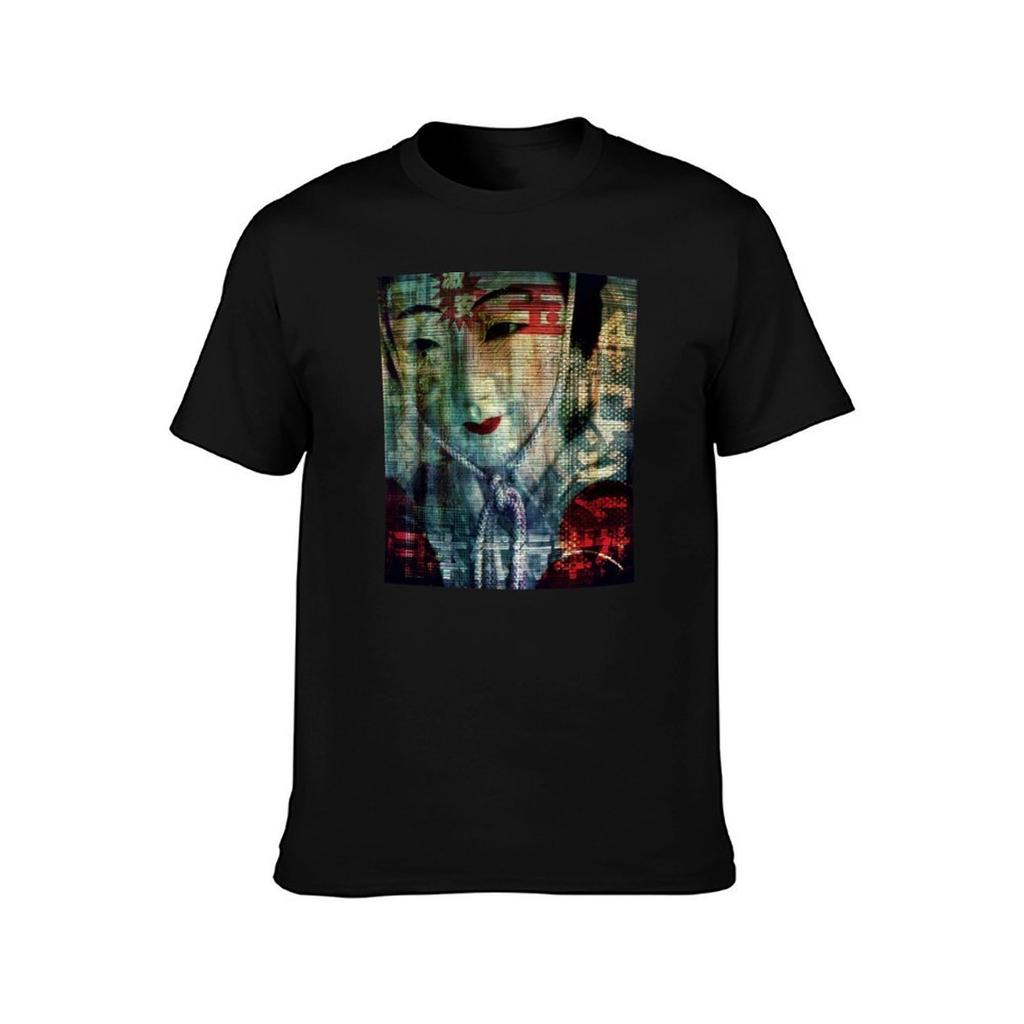 Futuristic Geisha TShirt Fashion Pattern Printed Tee Shirt