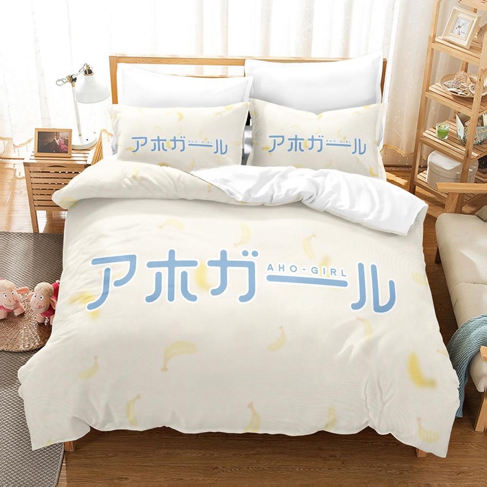 New Aho Girl Bedding Set Single Twin Full Queen King Size Bed Set Adult Kid Bedroom Duvet Cover Sets Cool Anime Bed Sheet Set