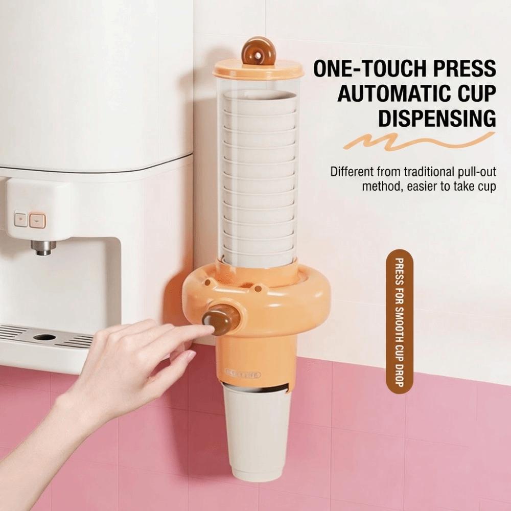 Punch Wall Mounted Automatic Cup Picker Space Saving Visible Cup Extractor Paper Cup Holder Home