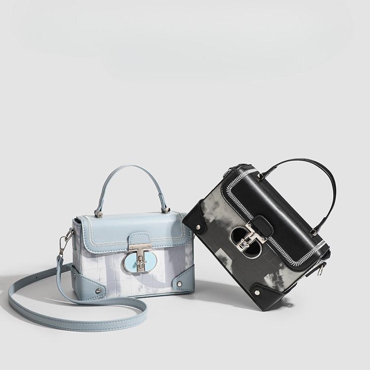 Ielgy Simple Crocodile Pattern Box Bag All-Match Casual Portable One-Shoulder Messenger Small Square Bag