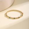 Nidin Minimalist Forward Multicolor Zircon Bangle For Women Ladies Stackable Cuff Bracelet Fashionable Everyday Jewelry Gifts