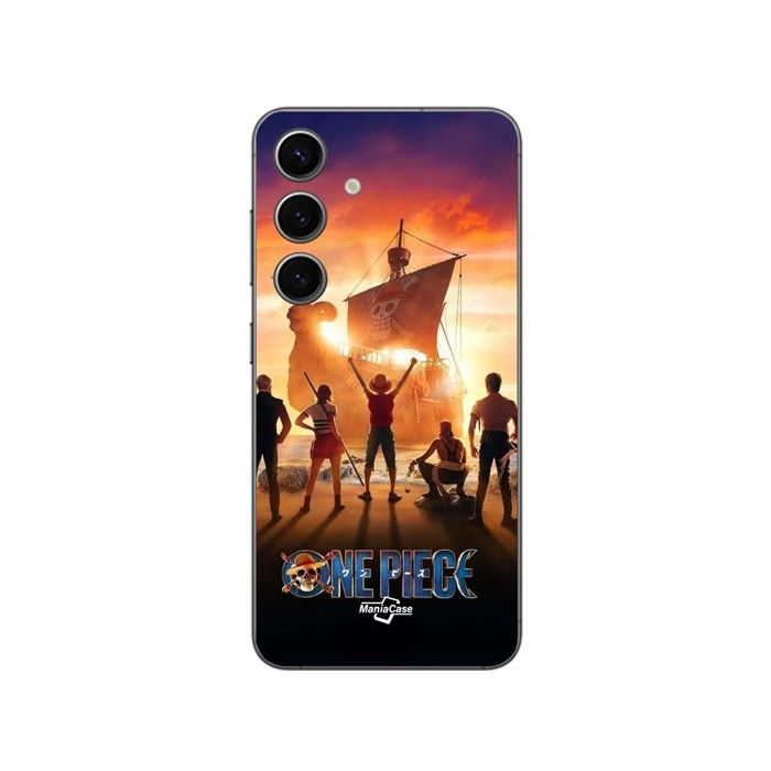 Coque de téléphone - MANIACASE - Samsung Galaxy S24 FE - Silicone TPU - One piece manga anime - Noir