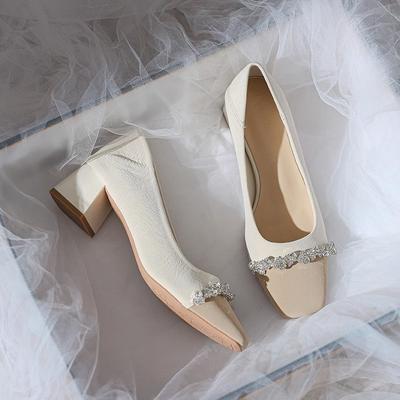 Модные женские весенне-летние туфли нового стиля, французские мягкие туфельки феи, высокие каблуки, плоская подошва, танкетка, удобные, дышащие, верх из резины