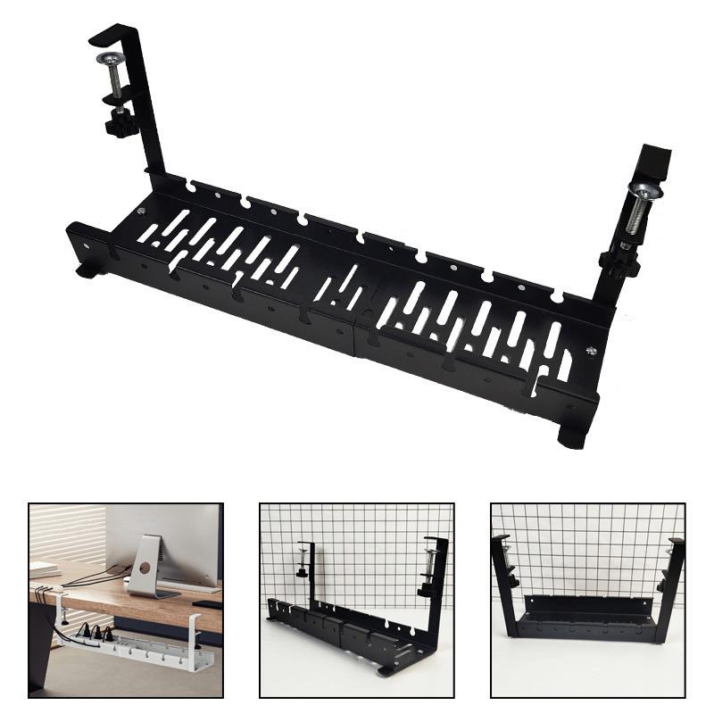 Подстольный лоток для укладки кабелей Расширяемая полка для хранения розеток Проводной шнур Держатель адаптера удлинителя Органайзер Без сверления