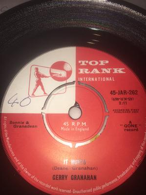 7-дюймовая пластинка GERRY GRANAHAN / RICHIE ROBIN - It Hurts / Strange Dreams 45JAR262 Top Rank Intern 1959 UK Рок Б/У