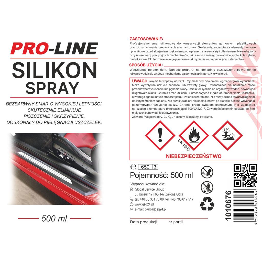 Silicone Spray Lubricant for the Care of Plastic and Rubber Seals 500ml