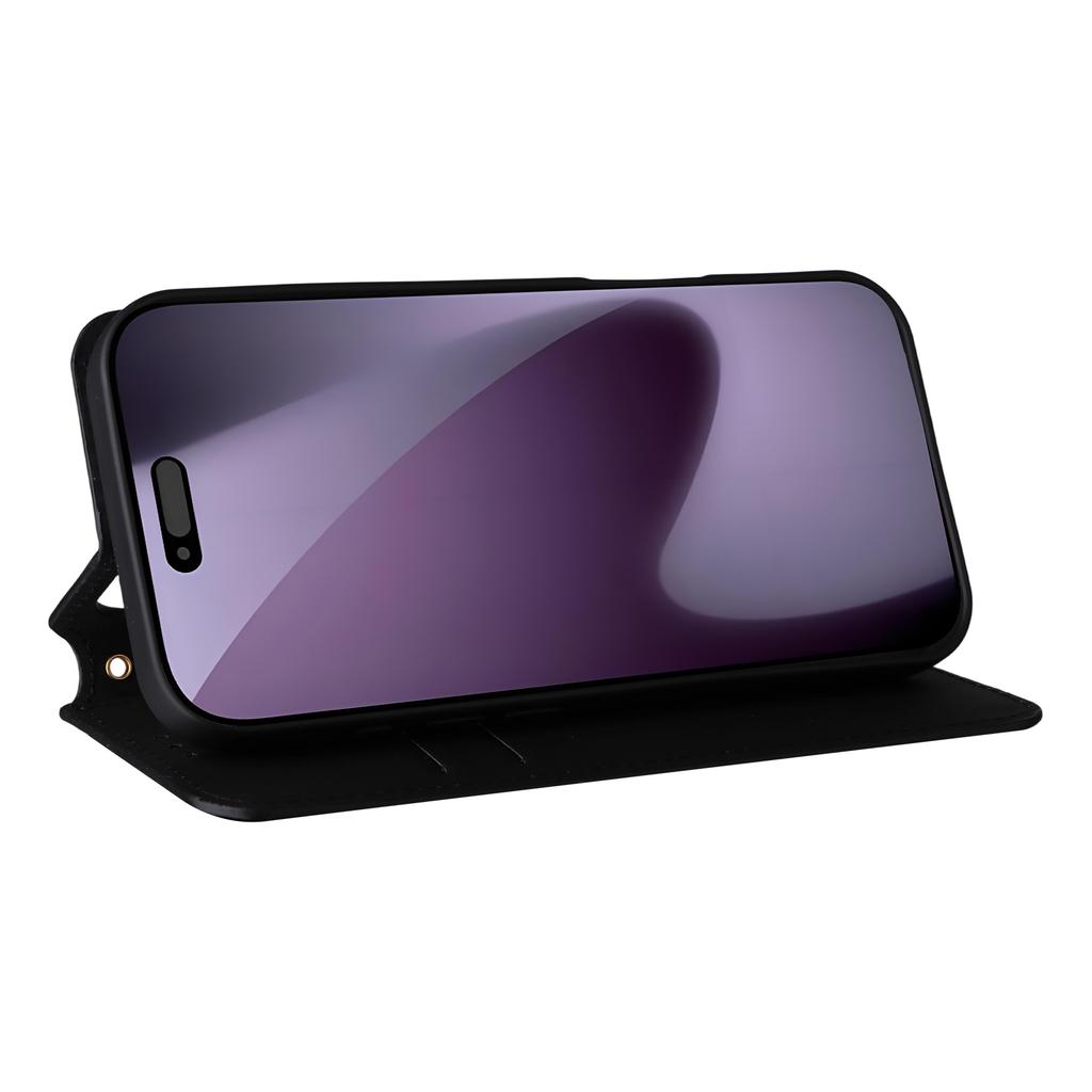 For iPhone 17 Pro Case Wallet Rhombus Imprinted Leather Phone Cover