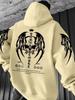 New European and American autumn men's Gothic skull letter print micro elastic comfortable hooded sweatshirt outdoor street top