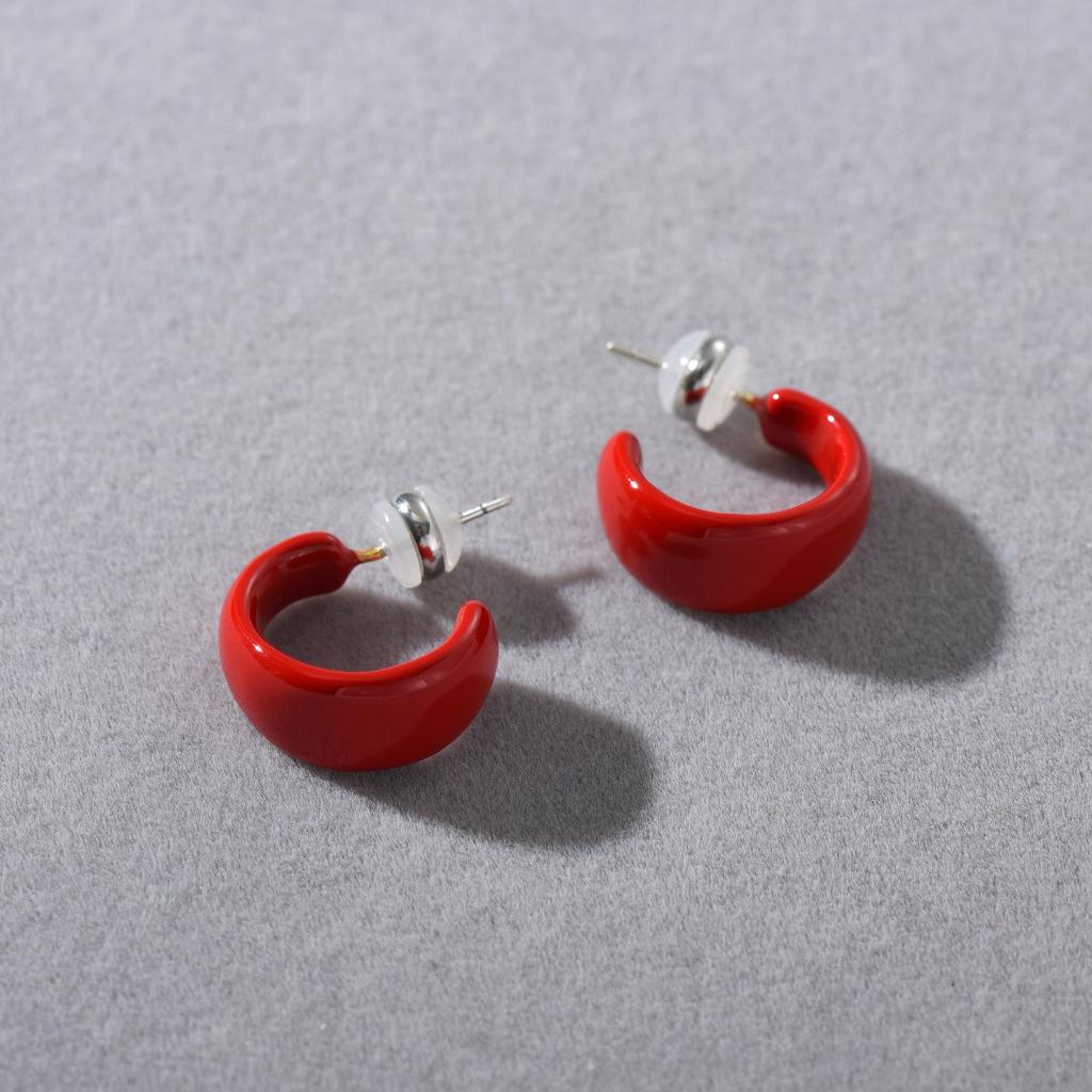 Серьги-гвоздики из серебра S925 с текстурой ранней весны и капельной глазурью, нишевый дизайн, высококачественные, универсальные, простые серьги