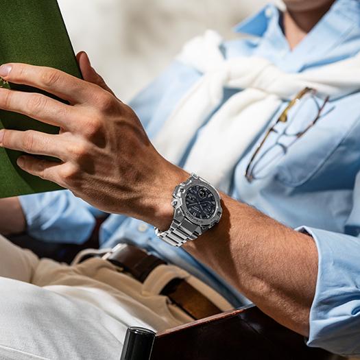 Casio Мужские кварцевые часы из нержавеющей стали, водостойкие до 200 м, ударопрочные, GST-B400D-1A