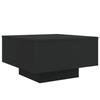 VidaXL Table Basse avec Lumières LED, Table d'Appoint, Bout de Canapé, Meuble de Salon Salle de Séjour, Moderne, Noir Bois 836575