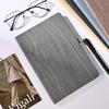 A5 Faux Wood Grain PU Leather Elastic Closure Notebook with Elastic Pen Loop Elegant Writing Journal