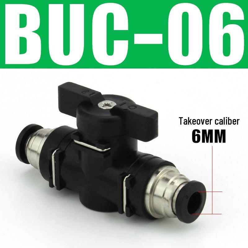 Pneumatic BUC-6-10 Hand Valve: 8mm Air Hose, 12mm Manual Straight Valve with Quick Connect Fitting