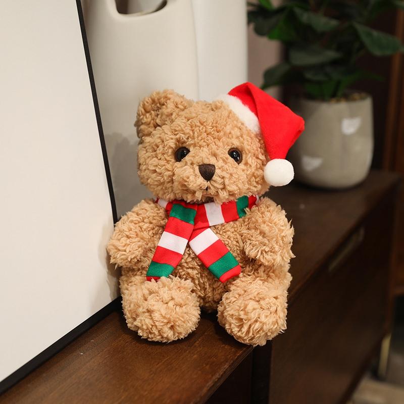 Xmas Plush Stuffed Animals Cartoon Penguin Santa Claus Elk Xmas Teddy Bear Desktop Ornament Merry Xmas Decors Designed For Children