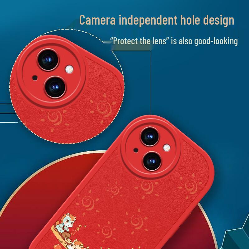 Чехол в китайском стиле с изображением счастливой лошади из кожи ягненка для iPhone 13