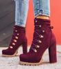 Platform High Heels Boots Women Ankle Boots Suede Woman Shoes Woman High Heels Sexy Motorcycle Boots Lace Up Punk Botas Mujer