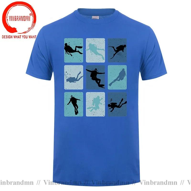 Retro Vintage Water Sports Scuba Diving T Shirt Unisex Funny Scuba Diver Poses Tshirt 2022 Newest Summer Beach Dive Tops Tee Shirt