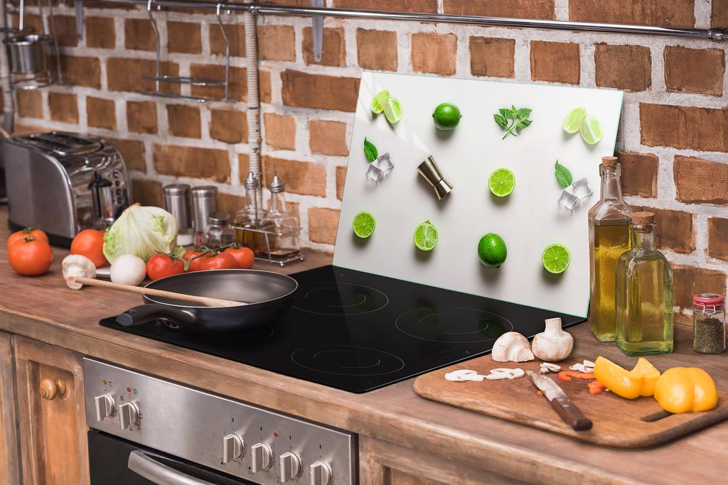 Glass protective plate for the stove 70x52 Fruit