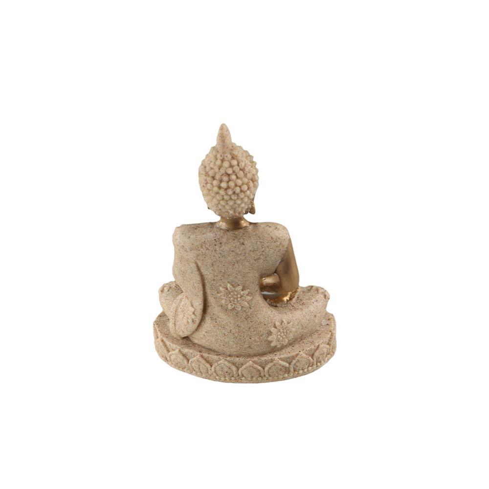 Oriental Culture Sandstone Buddha Sitting Meditation Buddha Statue Zen Ornament  Indoor