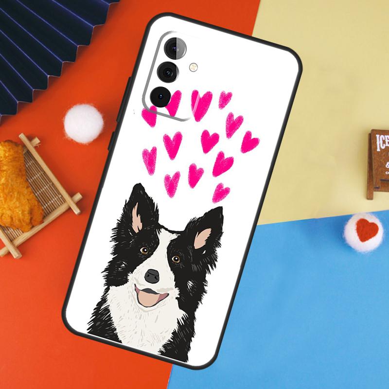Акварельный чехол Бордер-колли для Samsung Galaxy A56 A36 A16 A06 A13 A33 A53 A52 A32 A12 A54 A34 A14 A15 A35 A55 A17