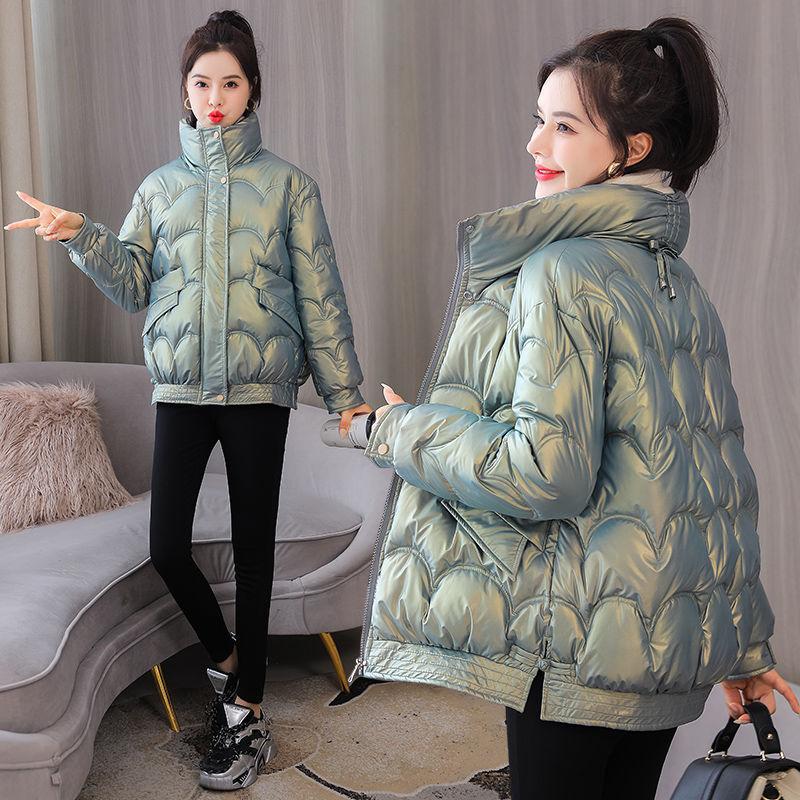Leave-in glossy anti-season cotton-padded clothes women's short winter new loose cotton-padded clothes small cotton-padded jacket