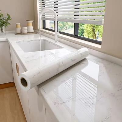 Самоклеящаяся кухонная пленка под мрамор - Водонепроницаемые Маслостойкие ПВХ Виниловые Обои для Столешницы, Фартука, Плитки | Легко Снимаются и Приклеиваются