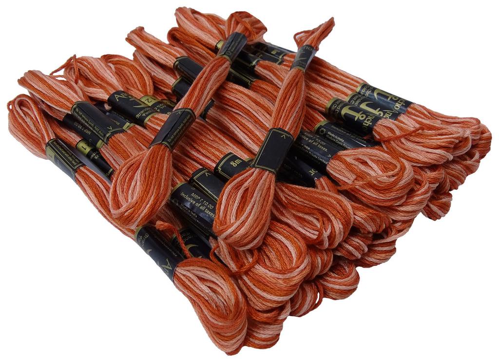 IBA Indianbeautifulart двухцветный многожильный хлопок, вышивка крестиком, ручная вышивка, нить мулине, 25 мотков, коричневый и