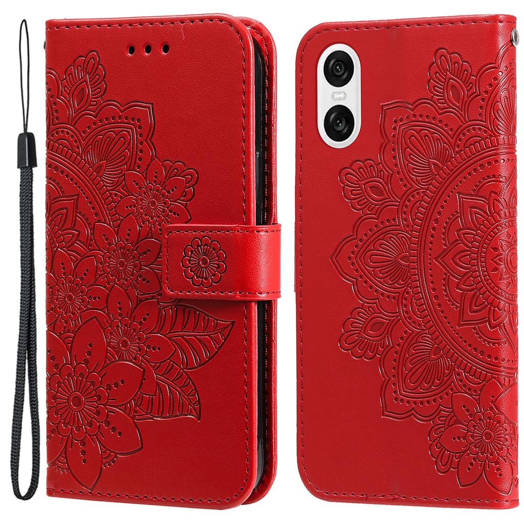 For Sony Xperia 10 VI Case Floral Pattern PU Leather Wallet Stand Phone Cover