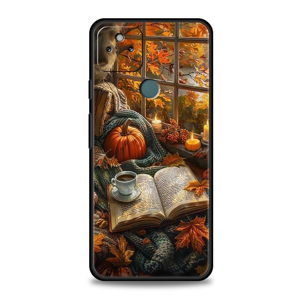 Чехол для телефона 'Тыква Осенние Листья Кофе' для Google Pixel 10 9 8 7 6 9A 8A 7A 6A Pro Ударопрочный Мягкий ТПУ 9 Pro XL Чехол Сумка