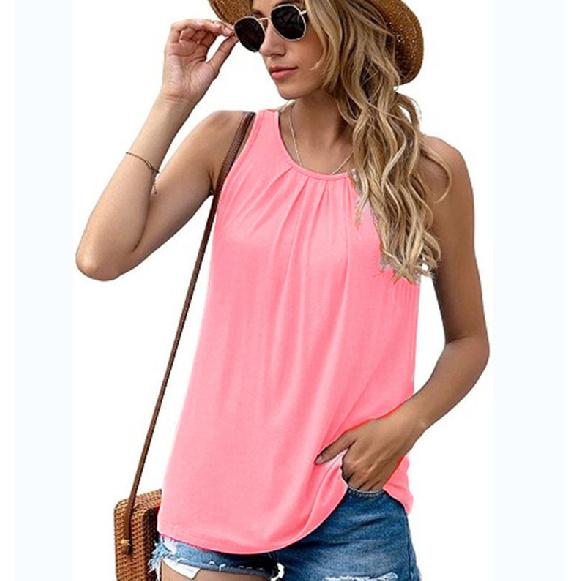 2026 Summer Women's Solid Color Vest Single-Button Top Casual T-Shirt
