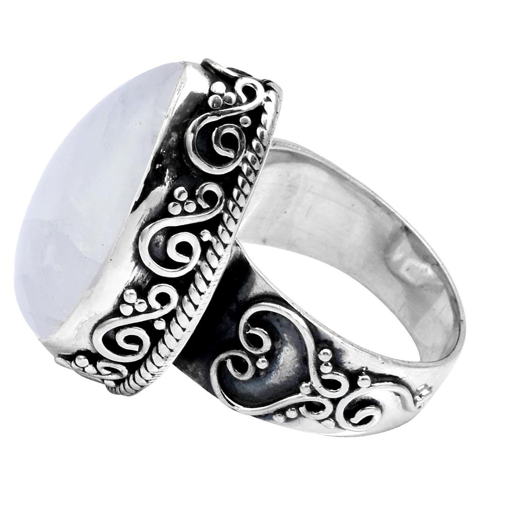 Кольцо-капля ручной работы из стерлингового серебра 925 пробы с натуральным радужным лунным камнем ручной работы для унисекс