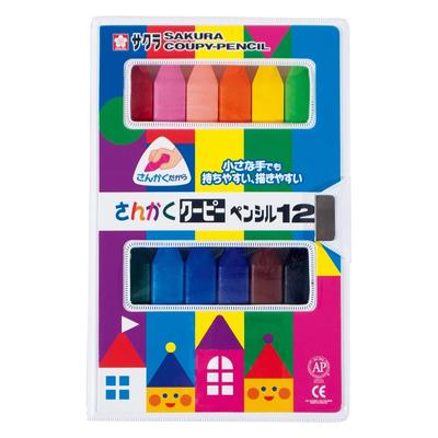 SAKURA Coupy - Pencil восковые мелки для рисования, 12 цветов