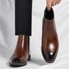 Fashionable Pointed Business Elegant Casual Leather Boots Winter New Plush Warm Outdoor Men's Boots Brand Quality Chelsea Boots
