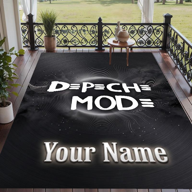 Custom Text Printed Rug Depeche Mode Non Slip Floor Carpet For Home Room Decor