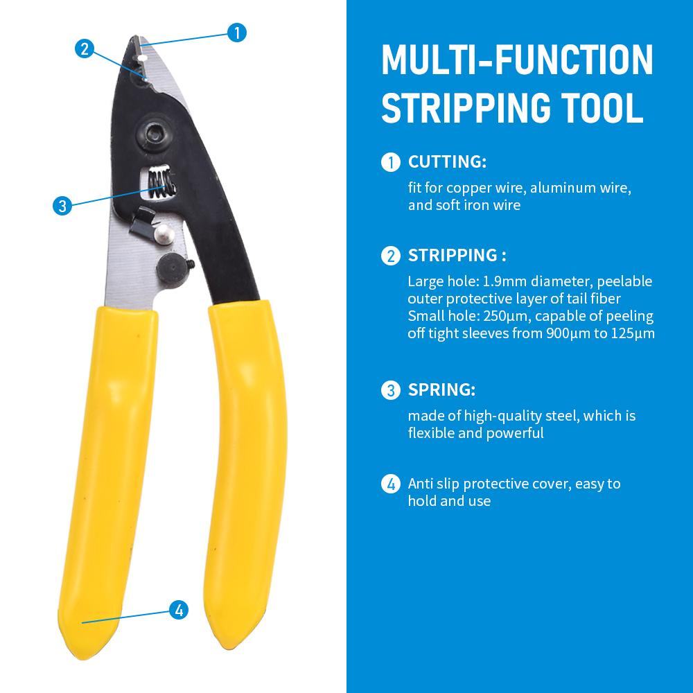 FTTP Трехпортовый оптоволоконный инструмент для зачистки кабеля Инструменты для зачистки проводов FTTH Инструменты для зачистки оптических кабелей