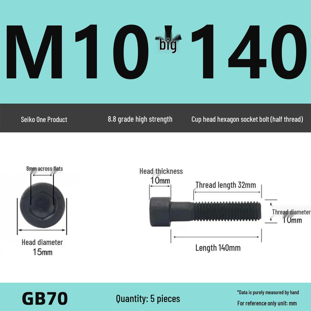 8.8 High-Strength Socket Head Cap Screw Bolt (M4-M16)