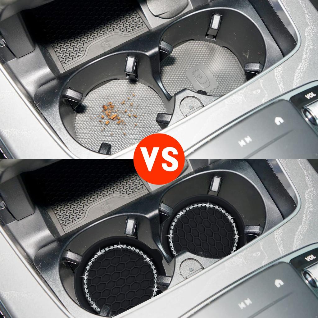 Car Cup Coaster Universal Non-Slip Cup Holders Bling Crystal Rhinestone Car Interior Accessories Car Drink Pad Silent Cup Pad