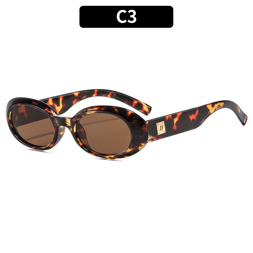 Distinctive oval retro glasses, outdoor street-style sunglasses, cycling sunglasses.