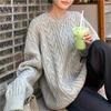 Korean Gentle Dough Twists Knitted Pullovers Sweater Women's Autumn/Winter Thickened Soft Waxy Knit Loose Pullover Top