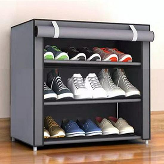 Многоярусная пылезащитная металлическая обувница для общежитий и хранения