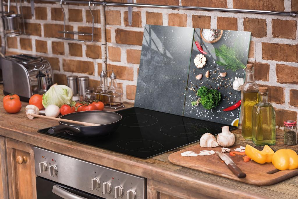 СТЕКЛЯННАЯ ЗАЩИТНАЯ ПАНЕЛЬ ДЛЯ КУХНИ 2x35x52 СЛАНЕЦ