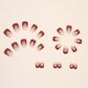 24 Pieces Simple and Gradual Change of Color Manicure White Flash Gold Powder Love Nail Piece Wear Nail Practice Special Fake Nails