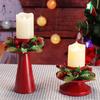 2Pcs/Set Christmas Wreath Candle Holder Vintage Iron Art Candlestick Christmas Wedding Party Tealight Candle Stand Dining Table Centerpiece Ornament