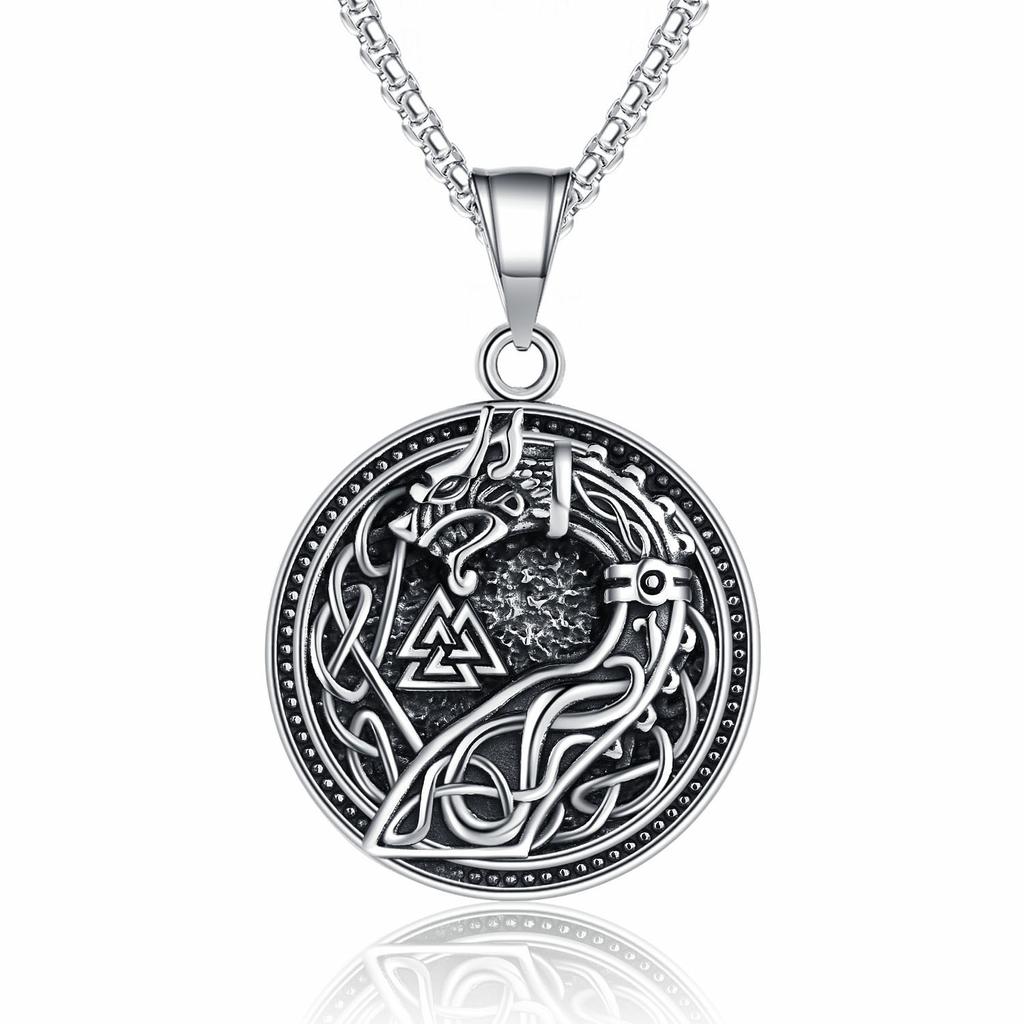 Retro Punk Viking Dragon Style Necklace Pendant Punk Men Trend Personality Pendant Holiday Gift Jewelry