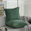 Мягкий плюшевый чехол на подушку из кроличьего меха, толстый, с прямыми полосками, подушка для гостиной, спальни, дивана