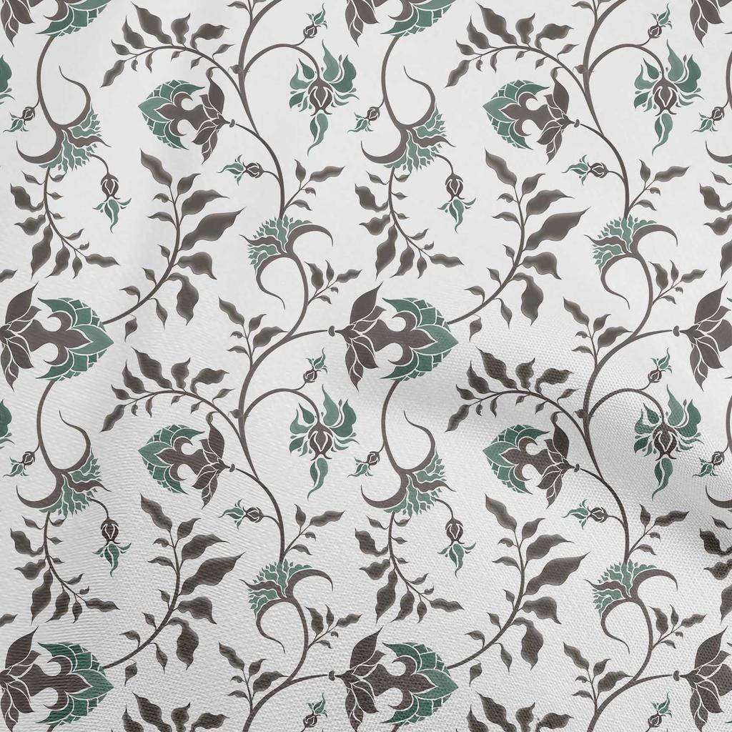 oneOone Хлопковая гибкая серая ткань Jacobean с цветочным рисунком для поделок, декоративная ткань, напечатанная во дворе, 40 дюймов