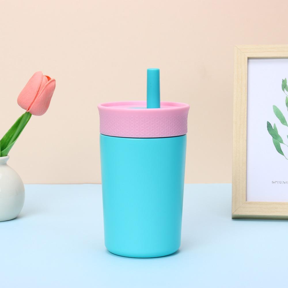 12oz Thermal Coffee Cup with Straw Thermal Mug Mini Vacuum Flask Insulated Water Bottle  Kids